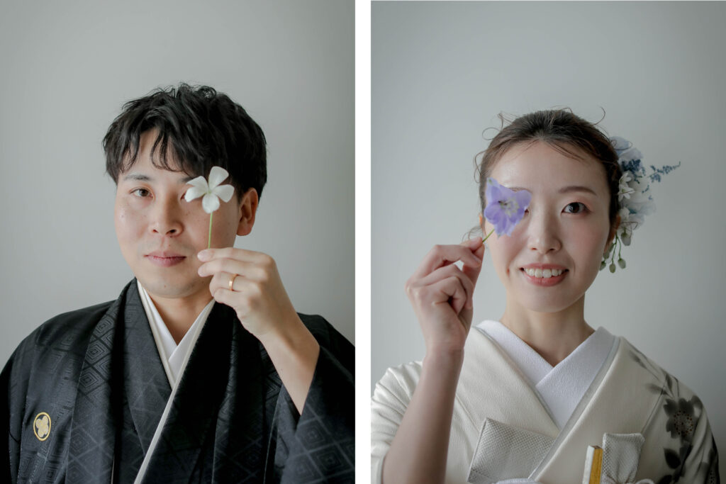 型にはまらない、自由で自然体な和装フォトウエディング。白無垢姿でこぼれる柔らかな 笑顔の一枚の組写真 | IN MY LIFE photography