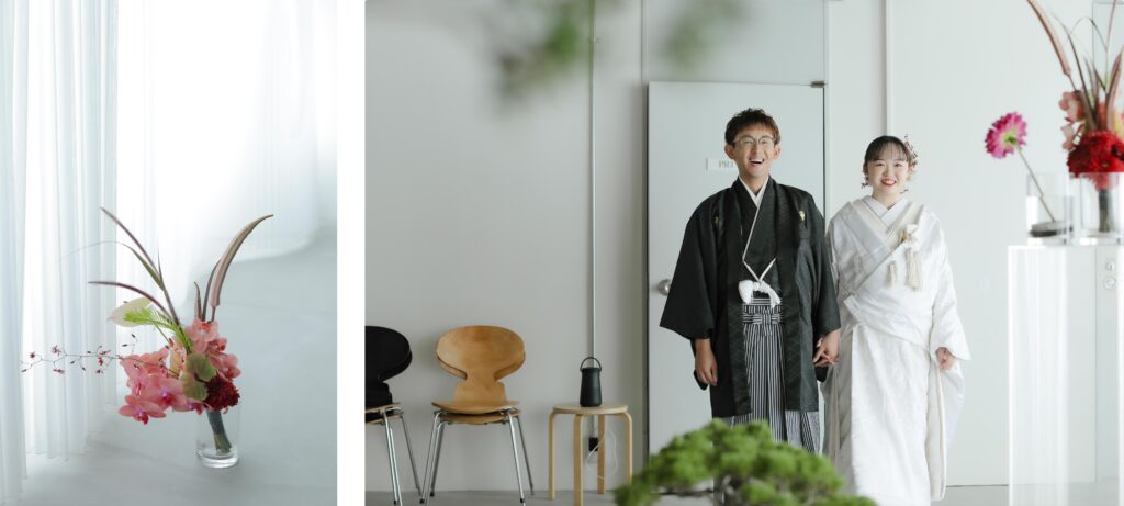 型にはまらない、自由で自然体な和装フォトウエディング。白無垢姿でこぼれる柔らかな
笑顔の一枚 | IN MY LIFE photography