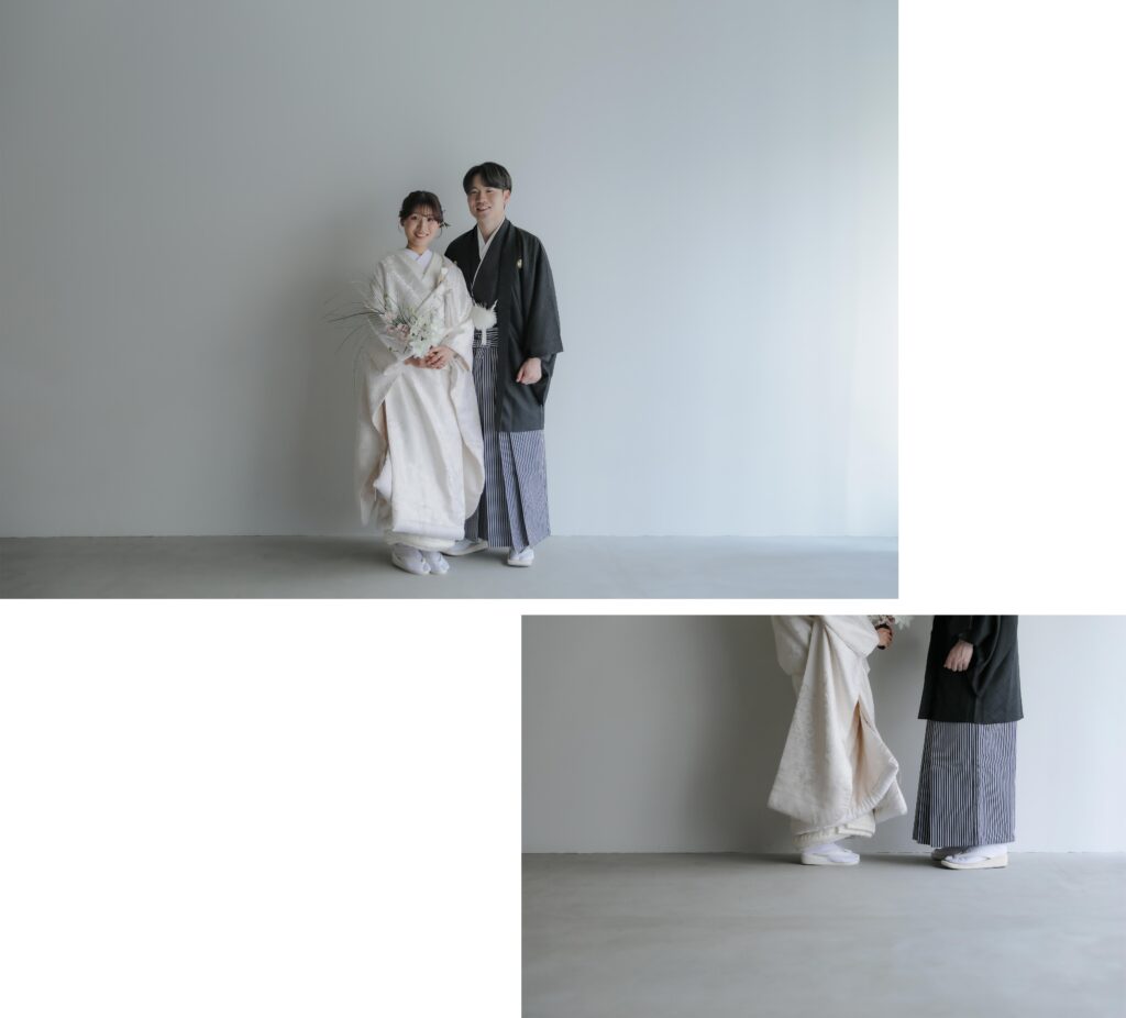 紋付袴と白無垢で寄り添う、穏やかな時間。自分たちらしい距離感で残す、一生ものの和
装写真の組み写真 | IN MY LIFE photography