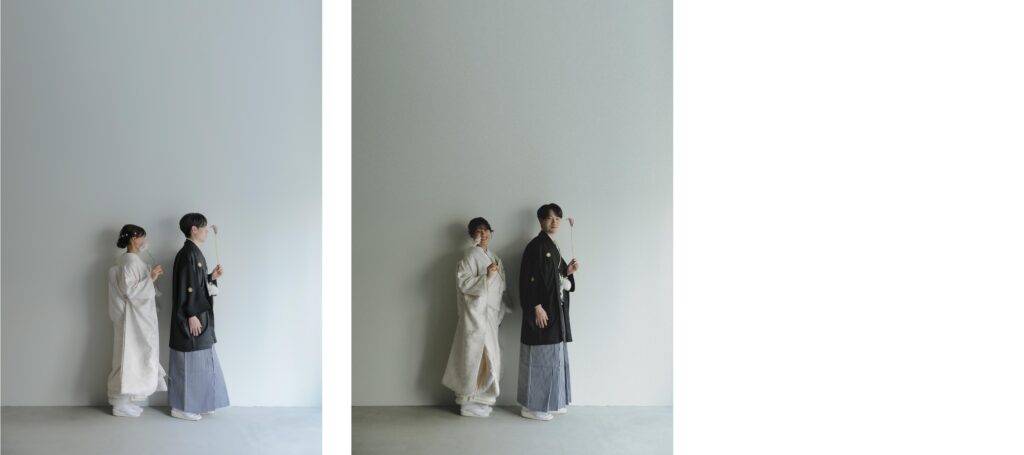 型にはまらない、自由で自然体な和装フォトウエディング。白無垢姿でこぼれる柔らかな
笑顔の組み写真 | IN MY LIFE photography