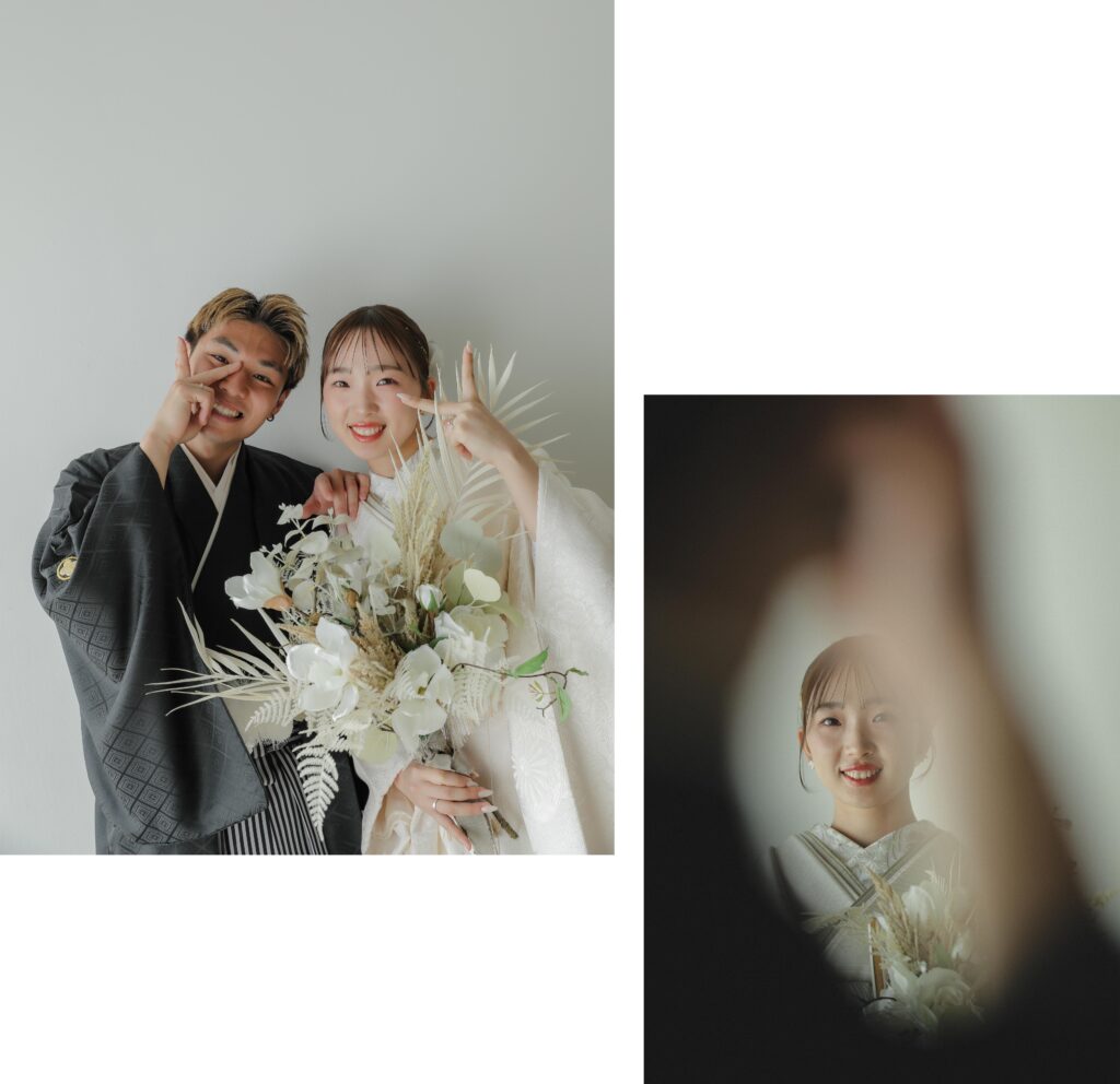 紋付袴と白無垢で寄り添う、穏やかな時間。自分たちらしい距離感で残す、一生ものの和
装写真の組み写真 | IN MY LIFE photography
