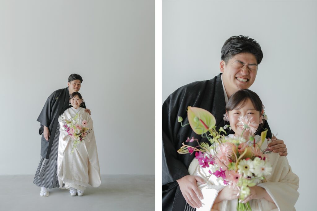 紋付袴と白無垢で寄り添う、穏やかな時間。自分たちらしい距離感で残す、一生ものの和 装写真の組み写真 | IN MY LIFE photography